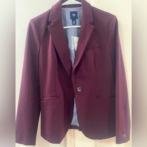 Women’s blazer, cotton/spandex for stretch and comfort.  Burgundy color.  New